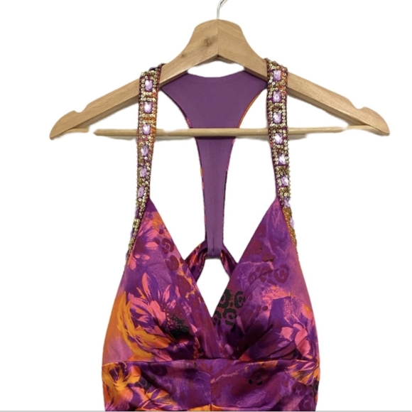 XSCAPE Joanna  Chen Racer Back Mermaid Dress Gown Size 8 - Picture 5 of 12